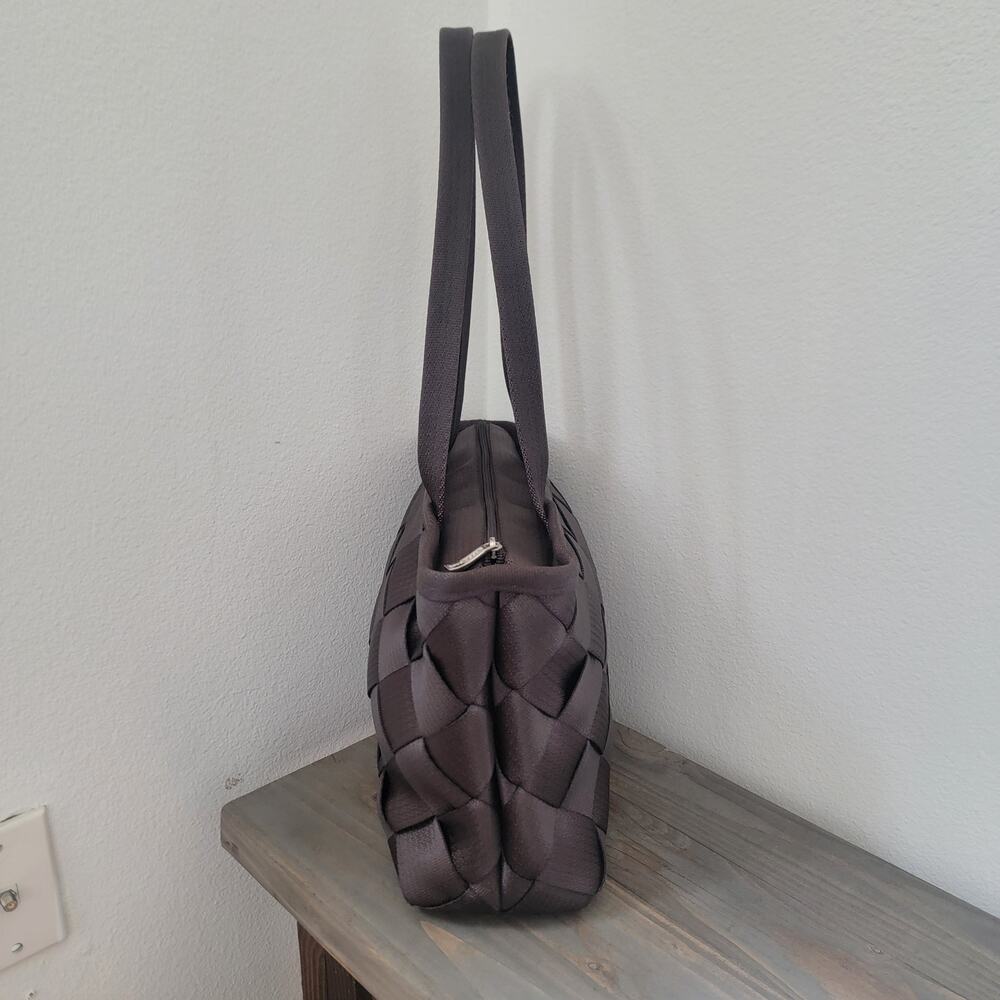Maggie Bags Recycled Thick Seatbelt Webbing Tote Shoulder Bag Brown Purple 13x9‎ - Picture 8 of 16